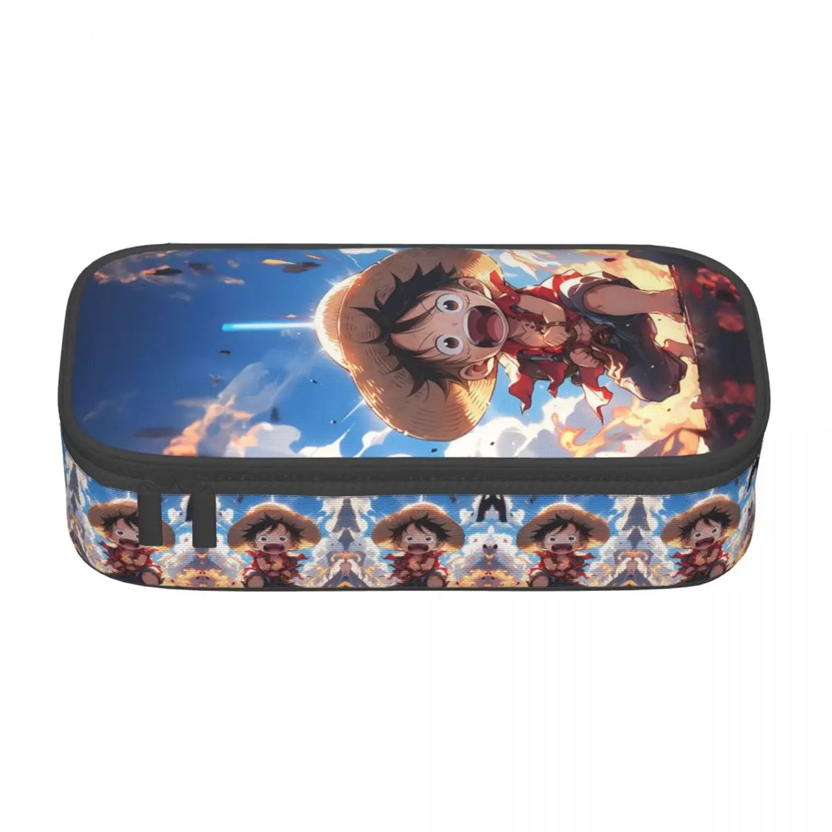 Cute Custom One Piece Pencil Case – Large Capacity Straw Hat Pirates Skull Stationery Bag for Boys & Girls