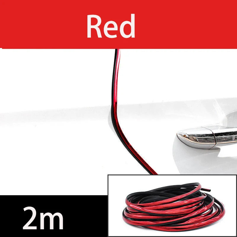 Chrome Car Door Edge Protector Strip - Rubber Soundproof Seal Trim for Noise Reduction, Scratch Protection & Auto Door Insulation