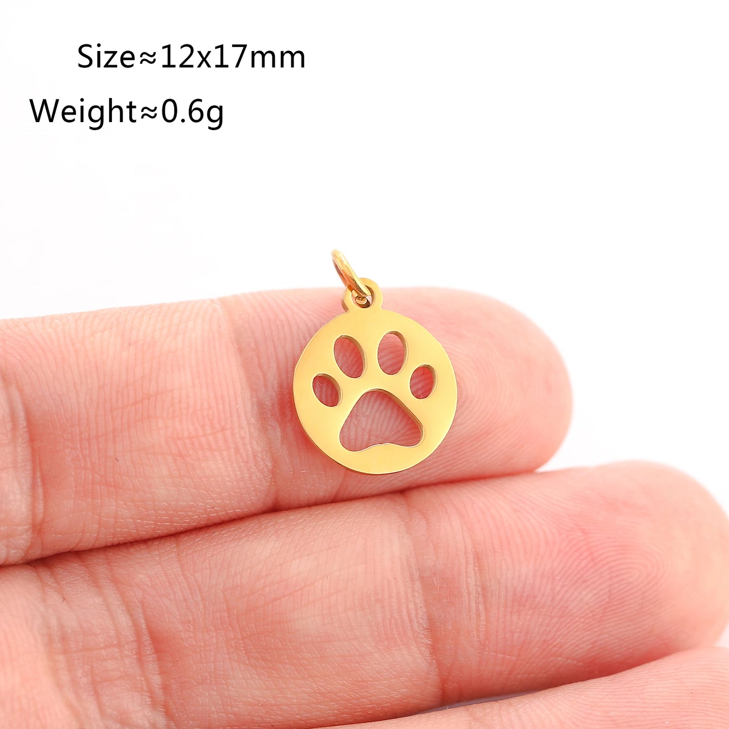 5PCS Animal Claw Charms Set – Stainless Steel Cat, Elephant, Hummingbird & Yoga DIY Pendants for Necklaces & Earrings