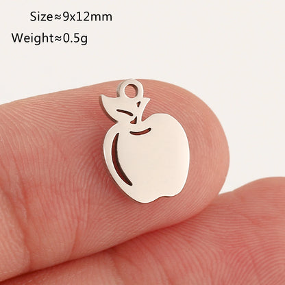 5pcs Stainless Steel Fruit Charms – Strawberry, Cherry, Pineapple & Watermelon Pendants for DIY Bracelets & Necklace Jewelry Making