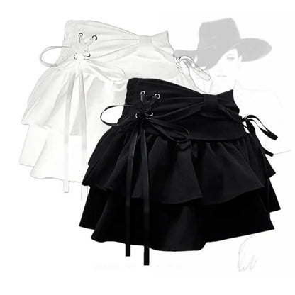 Y2K Kawaii Bow Denim Mini Skirt — Women’s Vintage A-Line Gothic Streetwear Summer Outfit