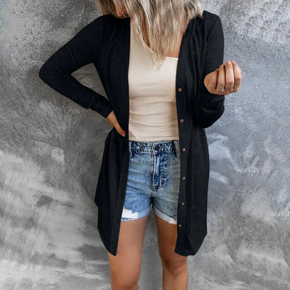 Summer Women’s XS-8XL Cardigan – Sunscreen Long Sleeve Coat, Casual Solid Top, Versatile Plus Size for Spring & Autumn