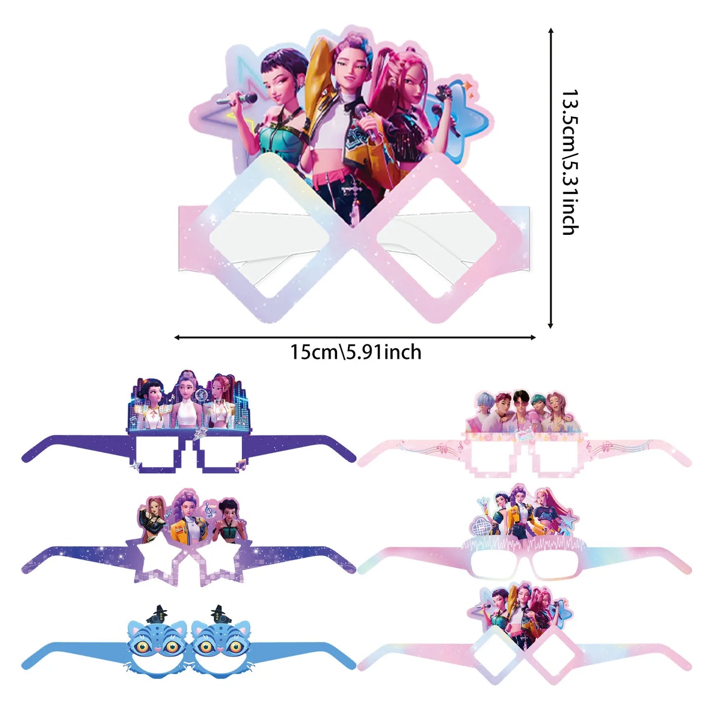 K-Pop Demon Hunters Birthday Party Favors — Keychains, Candy Boxes, Stickers & Masks for Kids