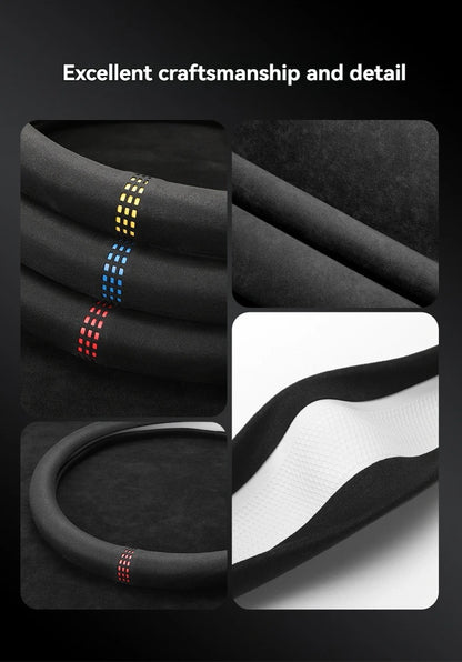 All-Season Suede Steering Wheel Cover — Ultra-Thin, Non-Slip, Breathable Fit for Round & D-Shaped Wheels