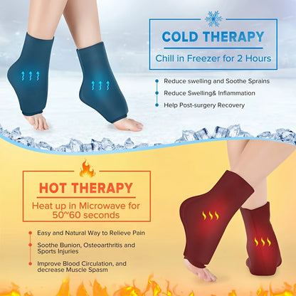 Stretchable Ankle Ice Pack Wrap — Cold Compression Therapy for Plantar Fasciitis & Sprained Ankles
