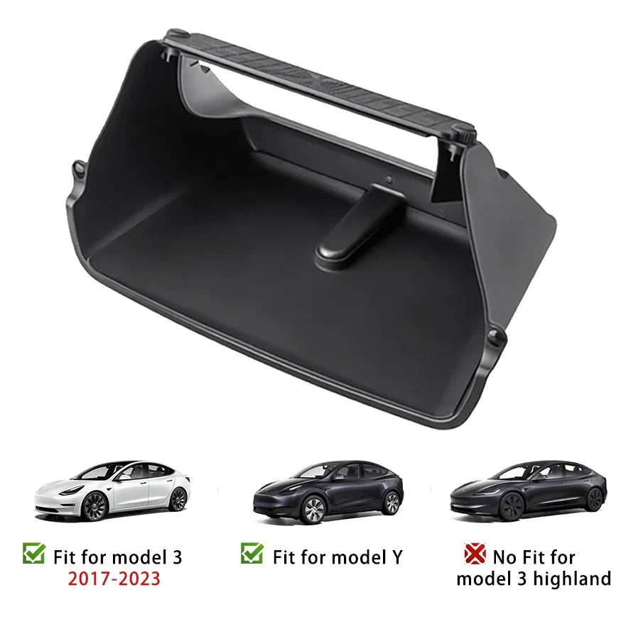 Center Console Organizer for Tesla Model 3 & Model Y Highland – Anti-Slip Under Screen Storage Box with Screen Back Storage
