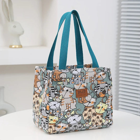Cute Cartoon Insulated Lunch Bag – Large Capacity Bento Cooler for School, Work & Travel