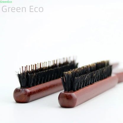 Professional Salon Teasing Brush – Boar Bristle Wood Slim Comb for Backcombing, Hair Extensions & DIY Styling