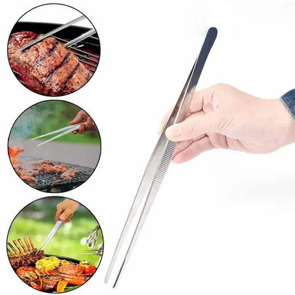 Multifunction BBQ Tongs – Stainless Steel Food Clip, Churrasco Tweezers, Buffet & Kitchen Gadgets Tool