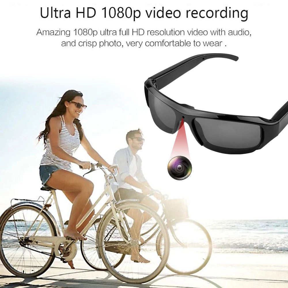 Portable 1080P HD Mini Glasses Camera — Wearable Sunglasses Video Recorder for Outdoor Sports, DVR & Surveillance