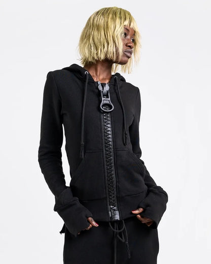 Oversized Y2K Zipper Hoodie - Retro Harajuku Hip-Hop Streetwear Sweatshirt