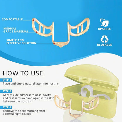 Snore Stopper Nasal Dilator - Silicone Anti-Snoring Nose Clip to Increase Airflow and Improve Sleep Quality
