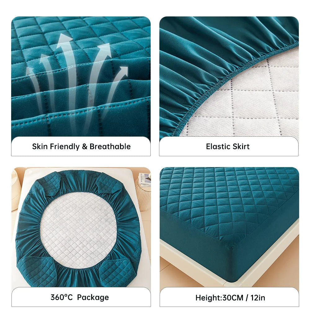 3D Air Fabric Mattress Protector - Waterproof Breathable Fitted Bed Cover Without Pillowcase