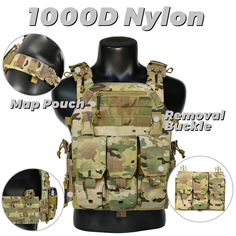 UNINOTAC Tactical Vest – High-Quality 1000D Nylon 6094K Vest with Quick Release & Triple Magazine Pouch