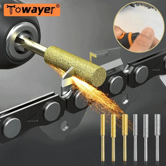 3/4/5/6Pcs Diamond Coated Cylindrical Burr Chainsaw Sharpener Stones – 4mm/4.8mm/5.5mm Grinding Files for Chain Saw Carving & Sharpening Tools