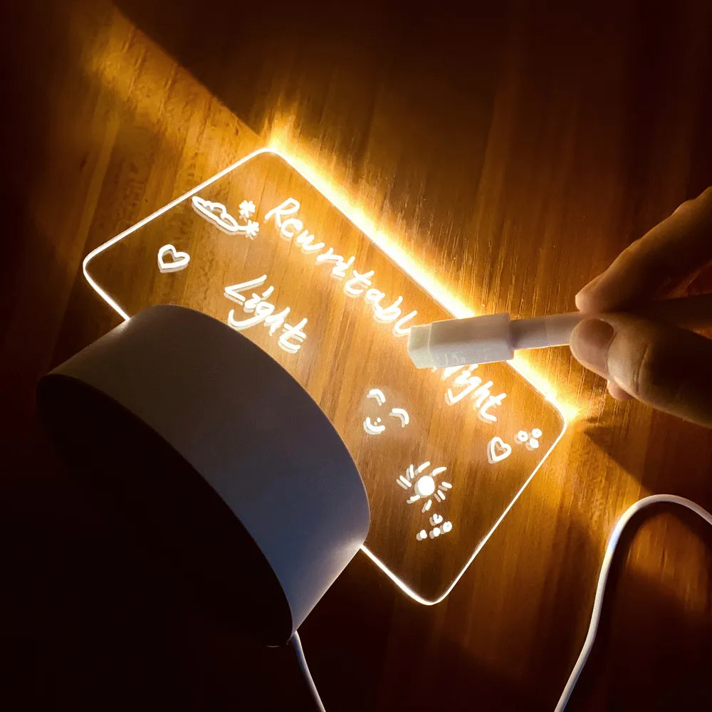 Creative LED Night Light with USB Message Board – A Gift of Glow for Children, Girlfriends, and Nighttime Decor Enthusiasts!