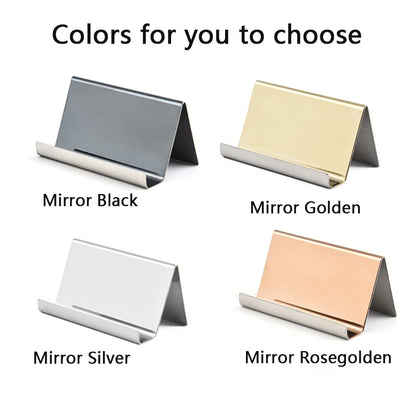 Metal Business Card Name Tag Display Rack – Desktop Organizer & Cellphone Holder for Conference Room