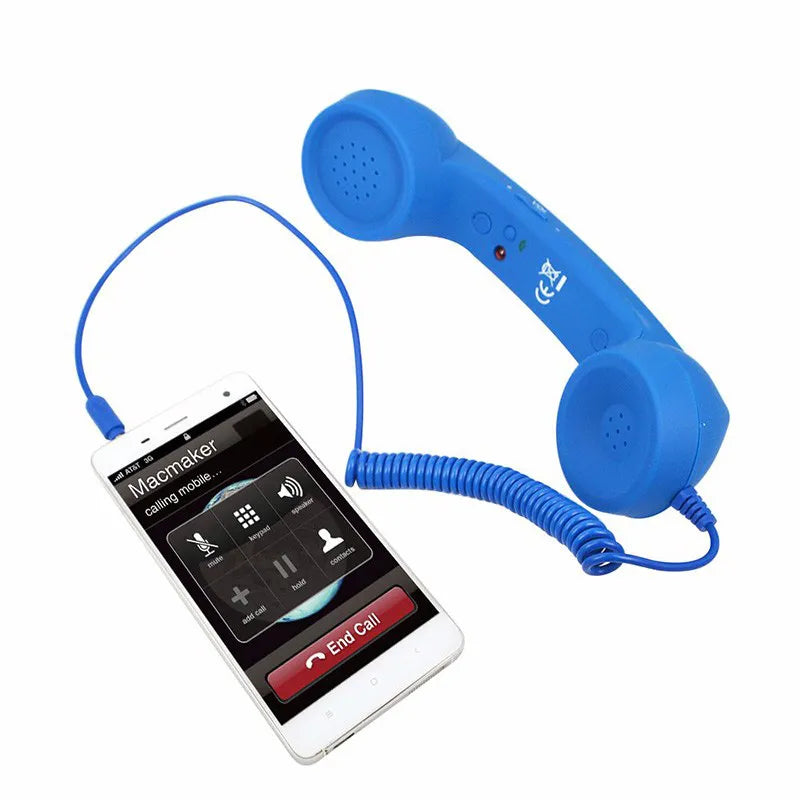 3.5mm Retro Telephone Receiver Cellphone Handset - Classic Portable Headphone for iPhone/iPad/Samsung and PC