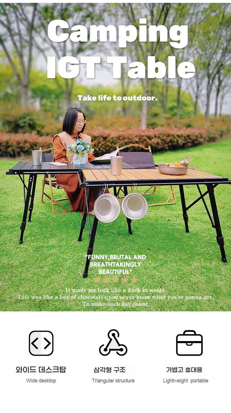Lohascamping Folding IGT Table – Lightweight Adjustable Backpack Table for BBQ, Burner & Multifunctional Use