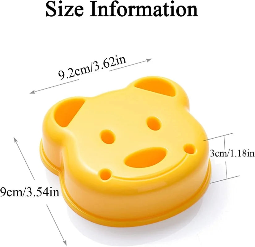 Mini Cartoon Sandwich Cutter and Sealer Set - Bear, Squirrel, and Sea Dog Bread Knife for Kids' Bento Lunch and Baking Fun