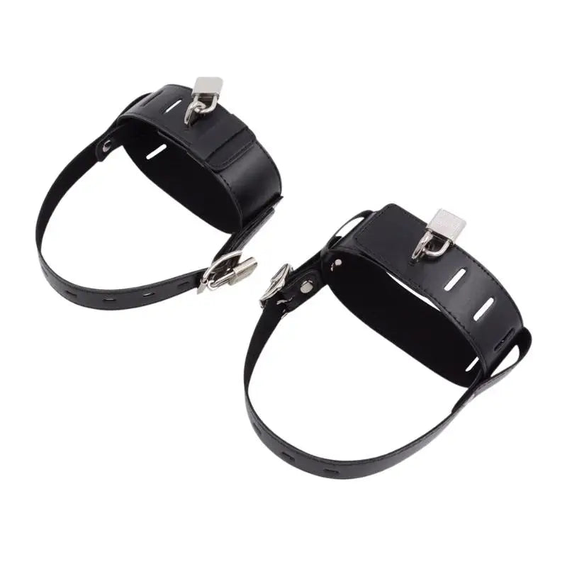 2PCS Punk Gothic Ankle Belt Harness - Adjustable Black Lock Strap for Cosplay Costumes & Fashion Accessories