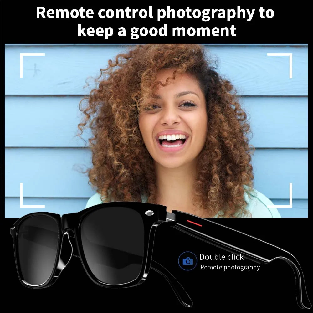 SENBONO E13 Smart Glasses – Blue Light Filtering Polarized Lenses with Audio, Built-in Mic, Speakers, Touch & Voice Assistant