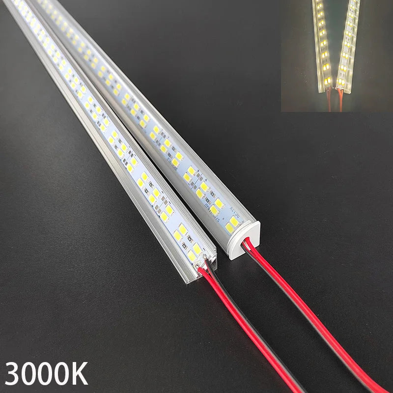 72LED Super Bright Light Bar - 50cm DC12V Aluminum Strip Lamp for Kitchen & Shelf Lighting