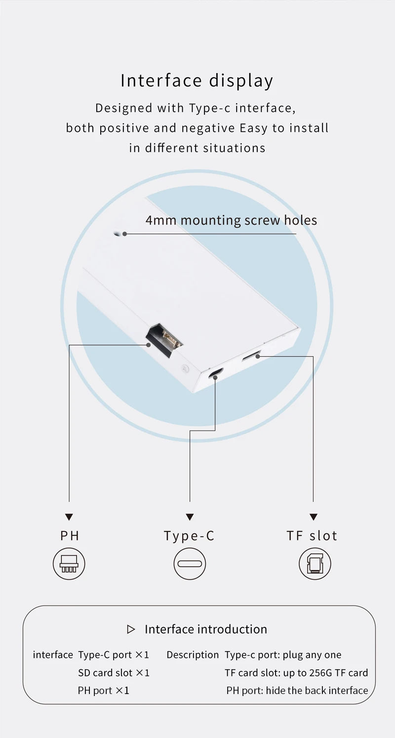 8.8 Inch IPS Type C Secondary Screen – USB-C Interface CPU, GPU, RAM Display, No Need for AIDA64 Monitoring