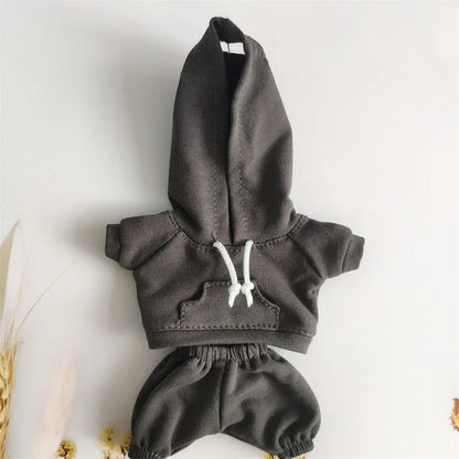 Labubu Casual Sweatsuit Set for 15/17cm Dolls — Comfy Doll Clothes with Ribbed Hem Details