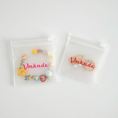 200PCS Bulk Jewelry Zipper Bags — Custom Frosted Transparent PVC Pouches for Necklaces, Earrings & Rings with Logo