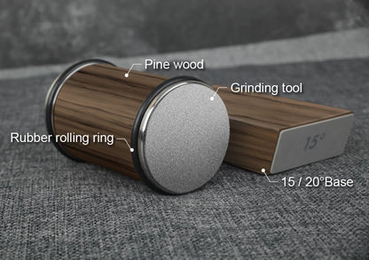 Rolling Diamond Knife Sharpener with Magnetic Holder – 15° & 20° Angle Roller Kitchen Sharpening Stone Kit