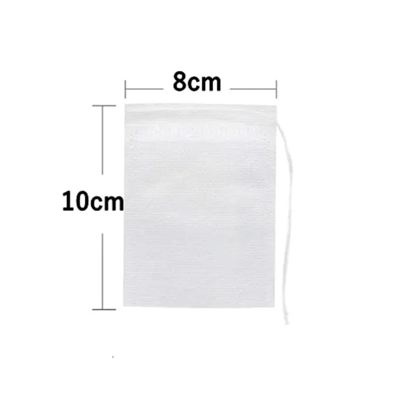 50/100PCS Disposable Tea Filter Bags - Non-Woven Empty Tea Infuser Pouches with String