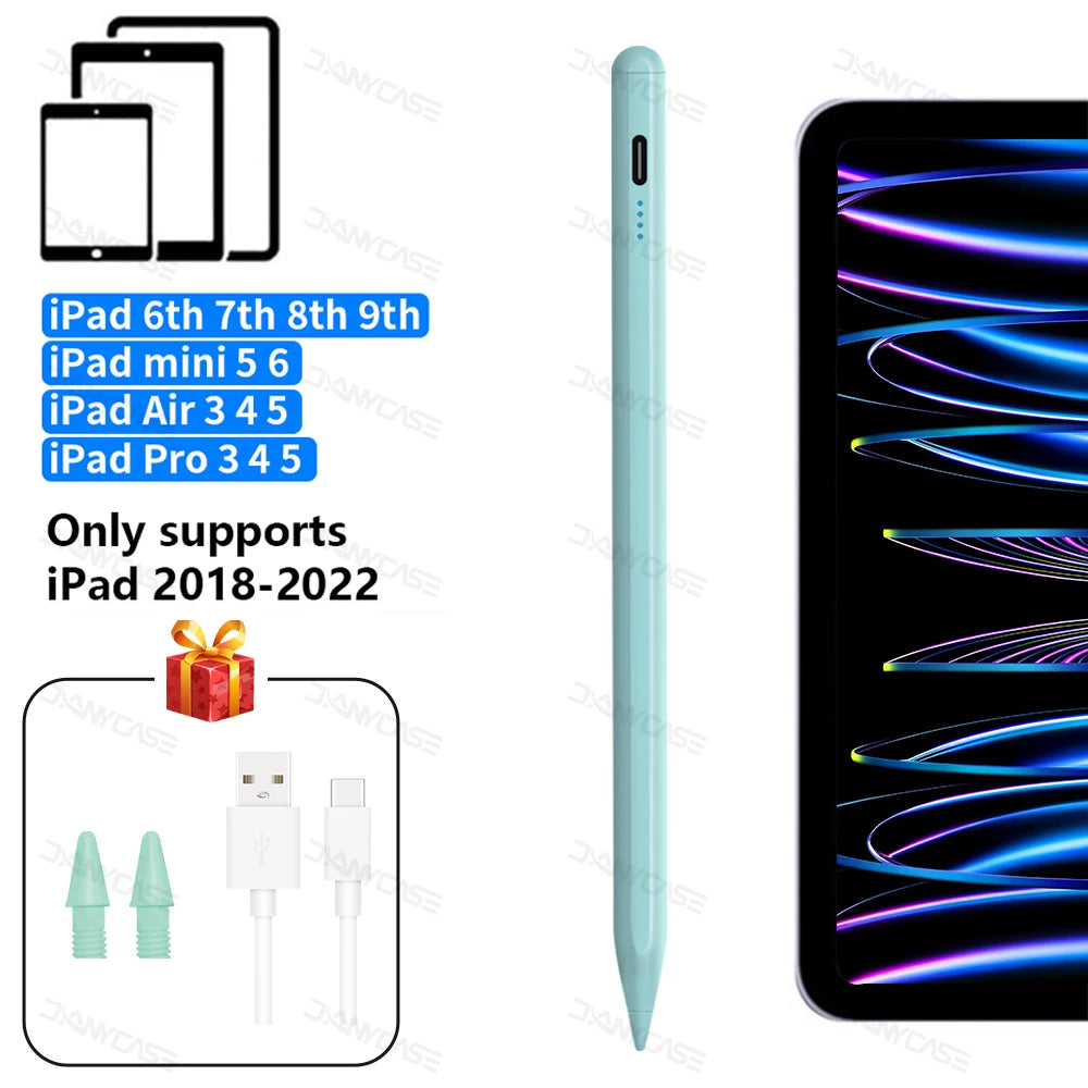 Apple Pencil Stylus for iPad — Palm Rejection & Power Display — Compatible with iPad Pro, Air, Mini (2018–2022)