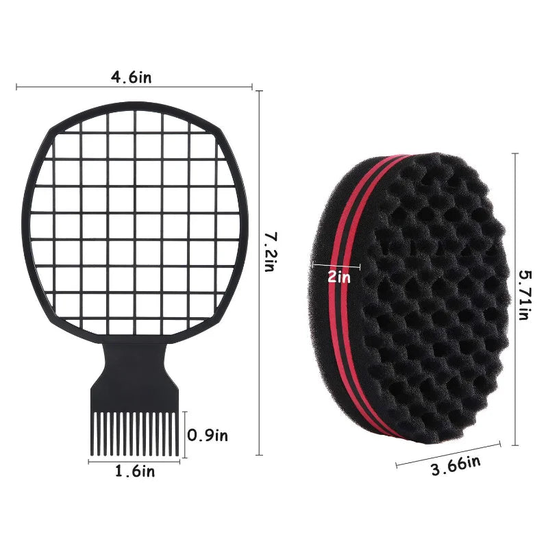 Men's Barber Hair Braider Set – Twist Sponge Gloves & Fork Comb for African Hair Styling & Salon Tools