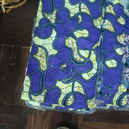 African Ankara Wax Print Fabric - 100% Cotton Soft Nigerian Real Wax Material for Women’s Party Dresses