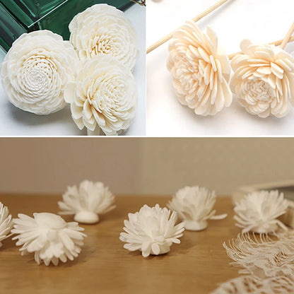 6PCS/9PCS Artificial Flower Rattan Reed Diffuser Sticks – Floral Aroma Refill for DIY Fragrance