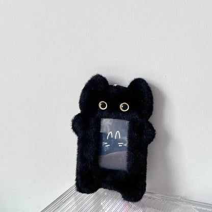Cute Fox Photocard Case Keychain - Cartoon Student Card Holder & Idol Photo Protective Cover