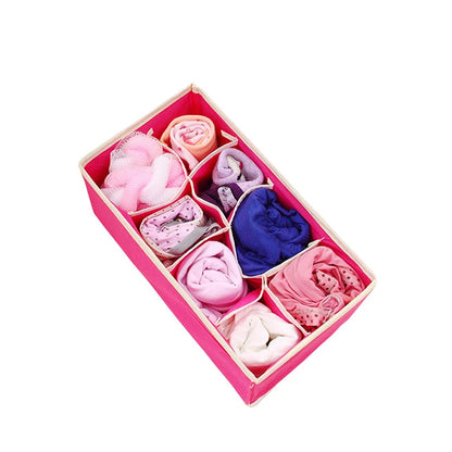 Foldable Underwear & Sock Organizer Box – Wardrobe Drawer Storage Divider for Bras, Pants, Scarves & Ties Closet Organizer