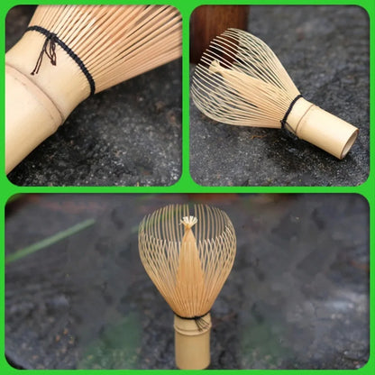 Reusable Bamboo Matcha Whisk - Traditional Tea Brush for Matcha Green Tea Preparation