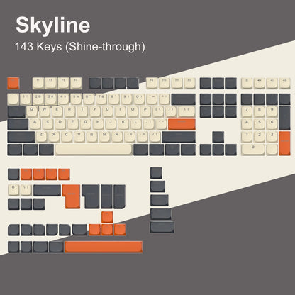 143-Key Low-Profile PBT Keycap Set - Double-Shot Keycaps for Gateron & Cherry MX Switches