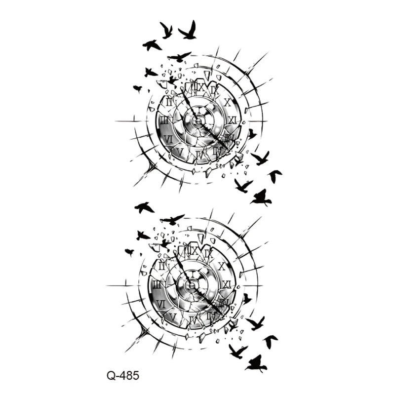 Waterproof Temporary Tattoo Stickers - Mini Black Rose, Butterfly, Arrow, Flower, Wings, Maori, and Snake Designs for Wrist and Neck