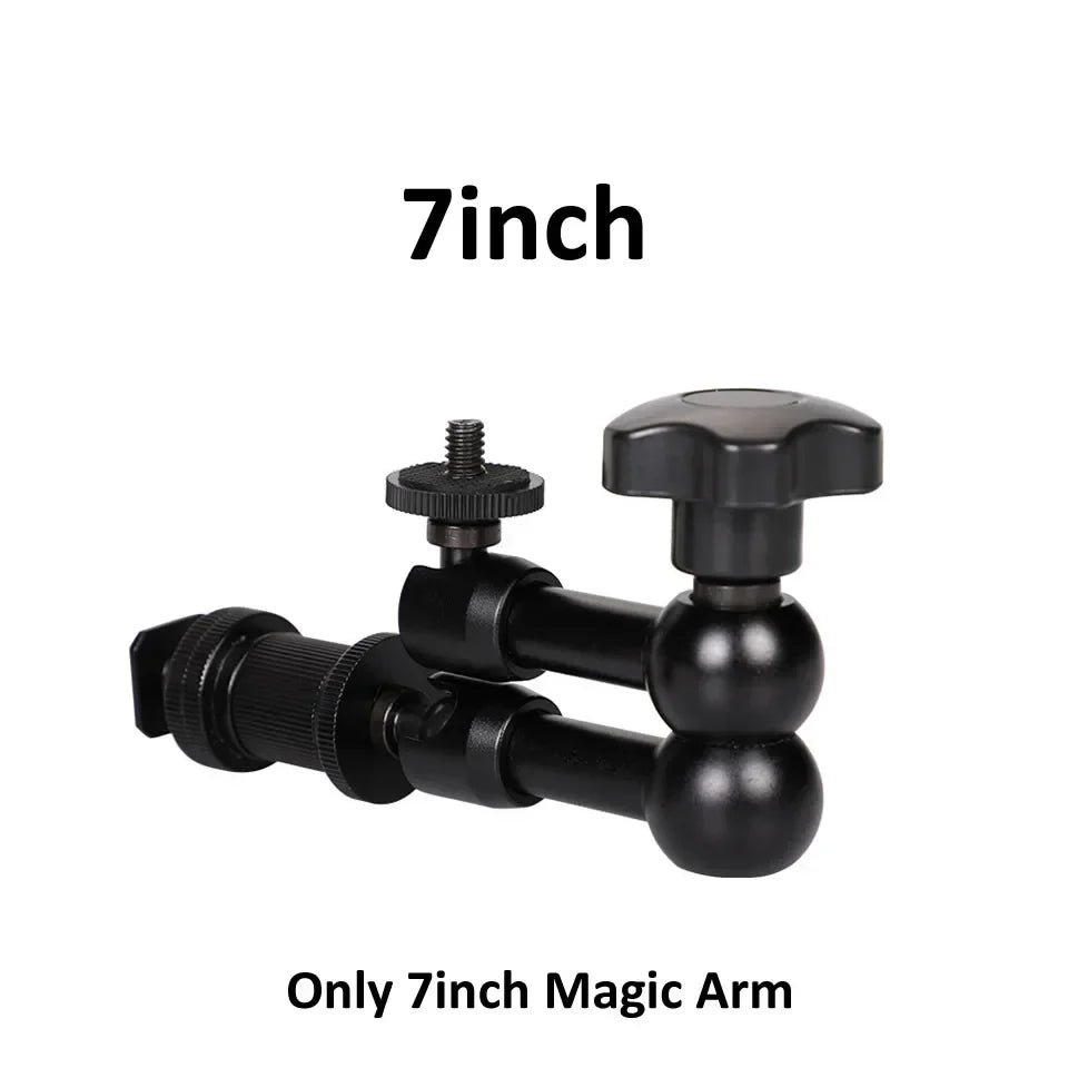 7/11/20 Inch Metal Articulating Magic Arm – Super Clamp Stand for DSLR Camera & Photo Studio Accessories