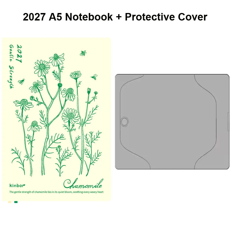 Kinbor 2027 A5/A6 Planner Notebook - Full-Year Daily Journal & Monthly Agenda for Time Management