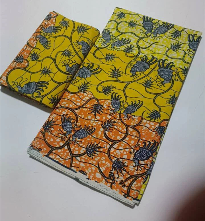African Real Wax Print Fabric 100% Cotton - Ghana Style Ankara Pagne Nigeria Wax Tissu Soft Printed Fabric