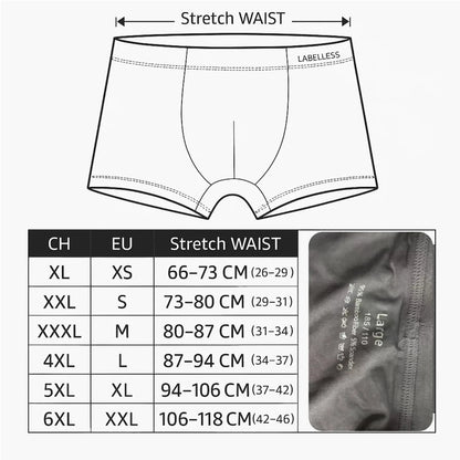 5-Pack Bamboo Men’s Boxers Underwear Plus Size XL–6XL, Breathable Gym Shorts Style Soft Black Underpants Gift Set