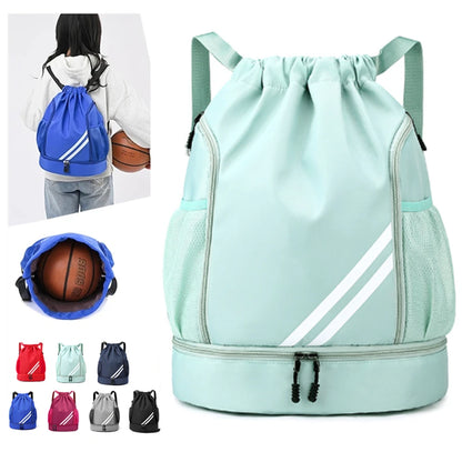 Fitness & Sports Backpack | Gym Bag for Women & Men, Basketball, Soccer, Football Storage with Drawstring Training Knapsack