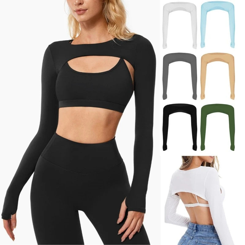 Women’s Summer Ice Silk Shawl – Long Sleeve Sunscreen Arm Sleeves & Cropped Outdoor Cardigan