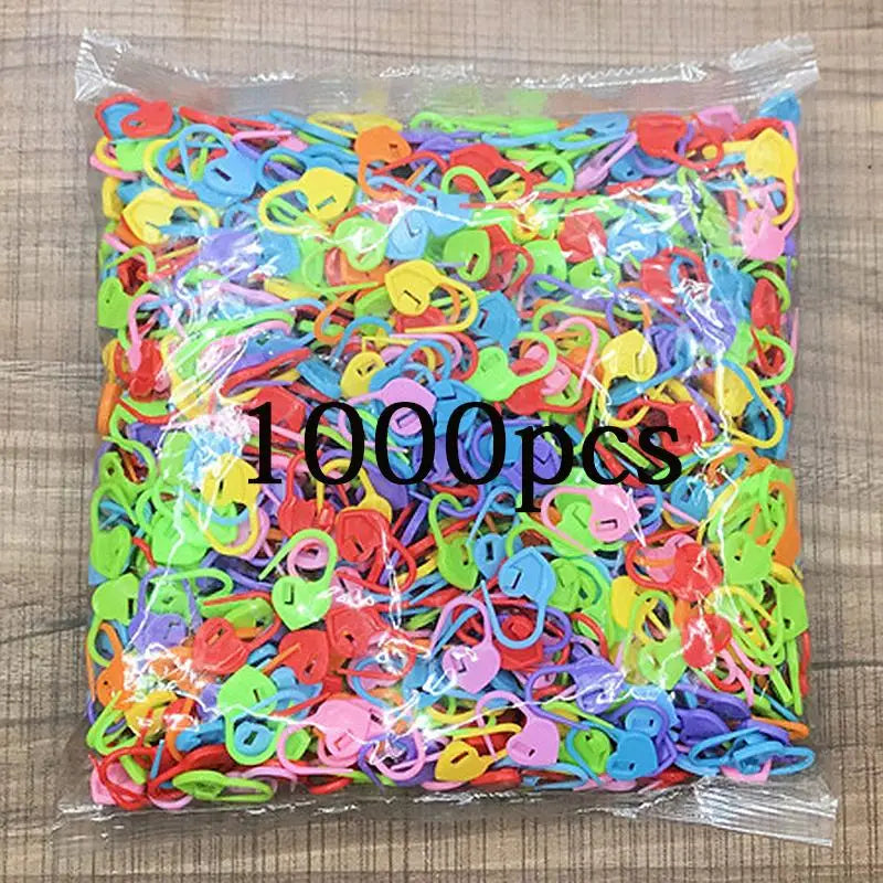 100-1000pcs Mixed Color Plastic Resin Stitch Markers – Small Clip Locking, Crochet, Knitting, and Sewing Tools