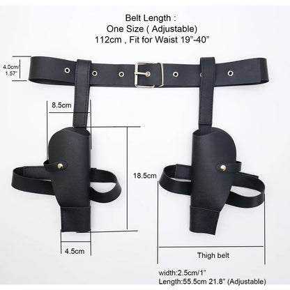 Ancient Tombs Lara Gun Holster Belt – Women’s Western Denim Cosplay Belt for Role-Playing & Costume Guns Holder