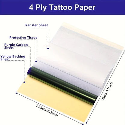 JC TATTOO A4 Size Transfer Paper – Thermal Tattoo Stencil Copy Paper for Transfer Machines